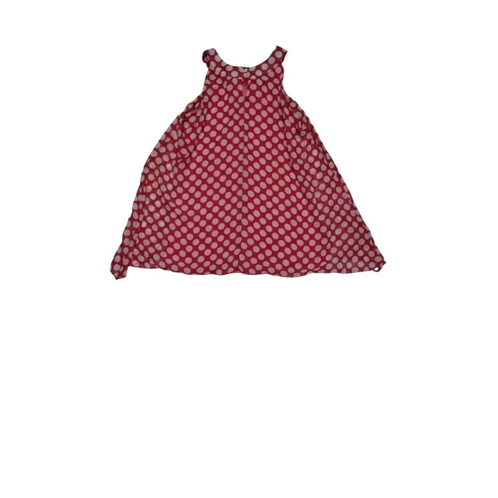 Retro Pink Polka Dot Sleeveless‎ Summer Dress A-Line Casual Party Sundress